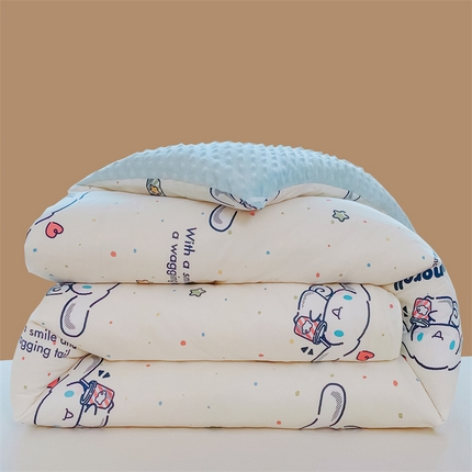 91家纺网 家纺一手货源 找家纺 （总）天瑜家纺 2024新款三丽鸥针织豆豆绒卡通冬被