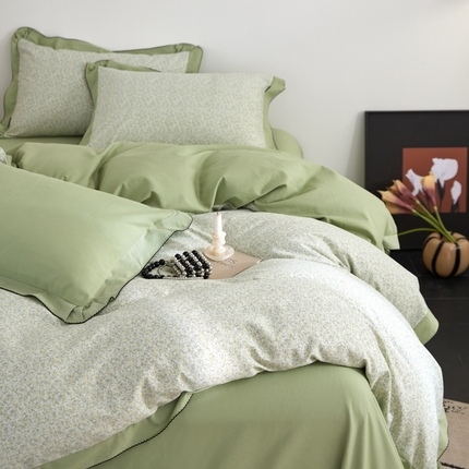 91家纺网 家纺一手货源 找家纺 （总）2025新款活性生态磨毛韩版蝴蝶边四件套