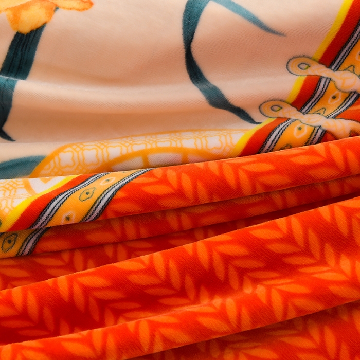 91家纺网 家纺一手货源 找家纺 曼尼家纺2025高克重直播印花床裙款法莱绒金貂珊瑚绒牛奶绒四件套 花开暮色