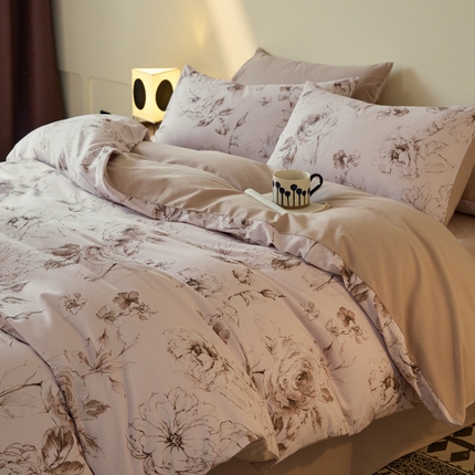 91家纺网 家纺一手货源 找家纺 （总）拼社家纺 全棉火山小磨毛活性数码印花四件套不掉毛纯棉全棉磨毛四件套