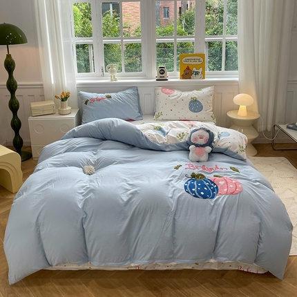 91家纺网 家纺一手货源 找家纺 （总）奈颜 2024新款爆款超柔水洗皱皱棉四件套系列