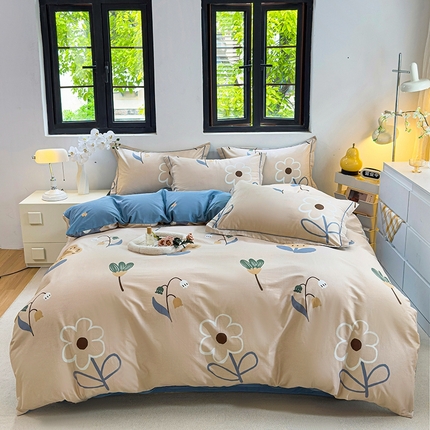 91家纺网 家纺一手货源 找家纺 （总）润淳 2025全棉正宗13376四件套精梳棉印花纯棉三件套13372全棉四件套