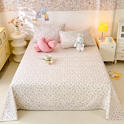 妖妖家纺 2024新款超柔软糯水洗云朵棉印花单床单 后花园