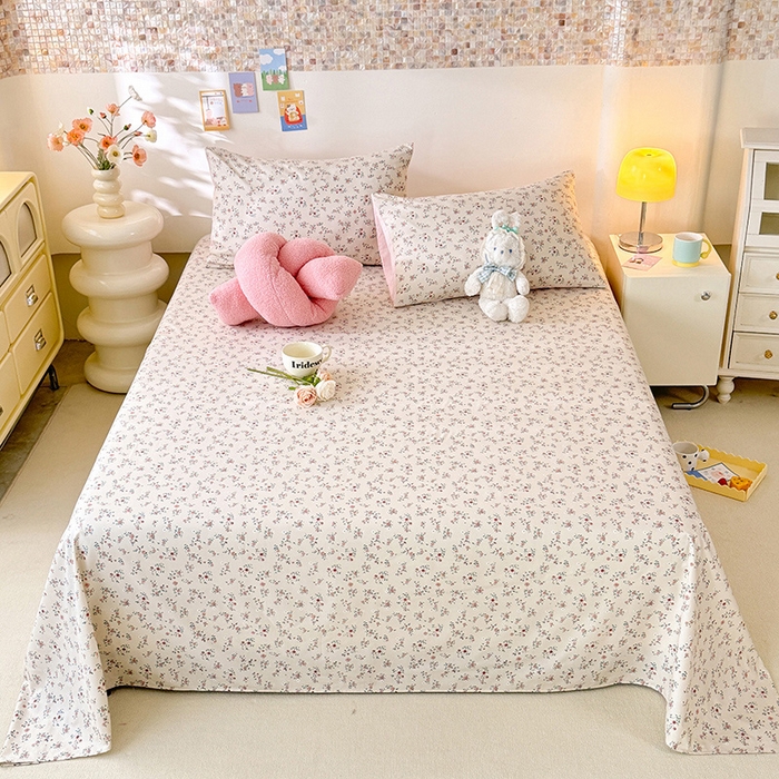 91家纺网 家纺一手货源 找家纺 妖妖家纺 2024新款超柔软糯水洗云朵棉印花单床单 后花园