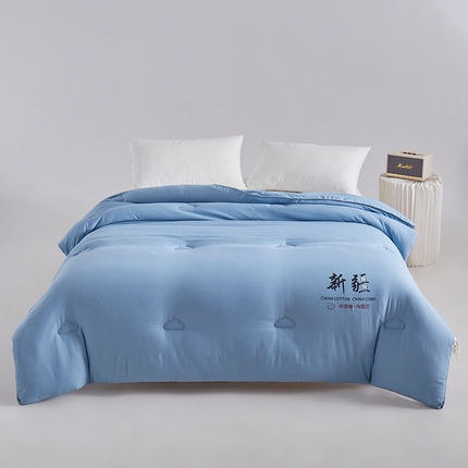 思雅庭 2024新款1新疆棉花被被子被芯 蔚蓝