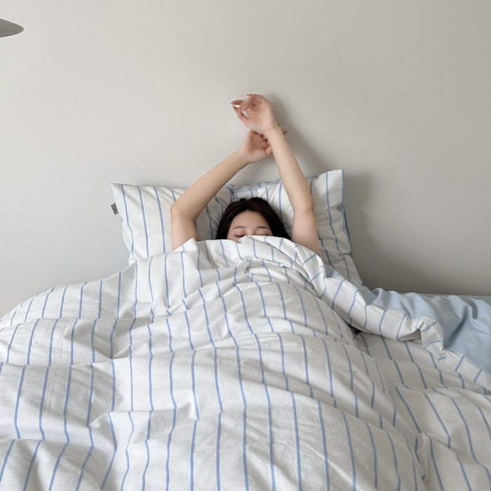 91家纺网 家纺一手货源 找家纺 玛奇朵 2024新款可可托海全棉色织立体罗纹提花四件套 可可托海（天兰床单）