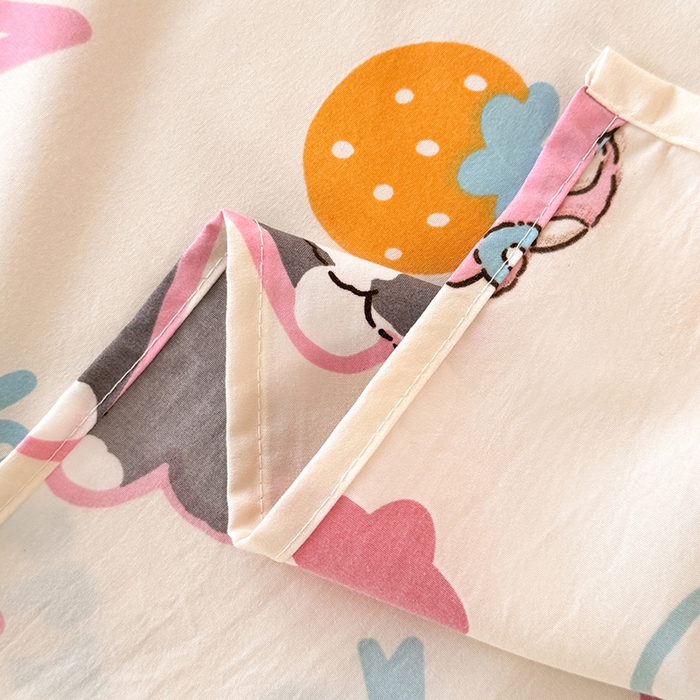 91家纺网 家纺一手货源 找家纺 妖妖家纺 2024新款超柔软糯水洗云朵棉印花单床单 狗狗派对