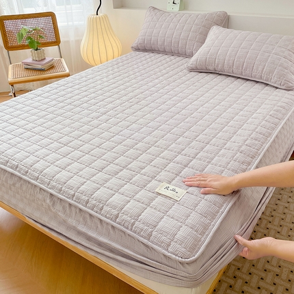 91家纺网 家纺一手货源 找家纺 （总）曼陀罗 2025新款A类华夫格大豆纤维夹棉床笠