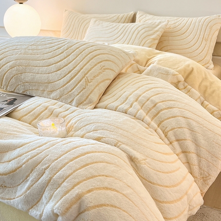 91家纺网 家纺一手货源 找家纺 （总）2024新款高克重着色烂花兔毛绒牛奶绒四件套宝宝绒婴儿绒秋冬加厚法莱绒法兰绒珊瑚绒三件套