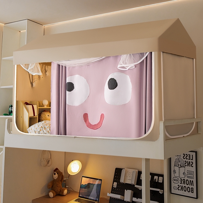 91家纺网 家纺一手货源 找家纺 飞轮海蚊帐 2024新款超强遮光学生款坐床蚊帐XF-1 开心粉