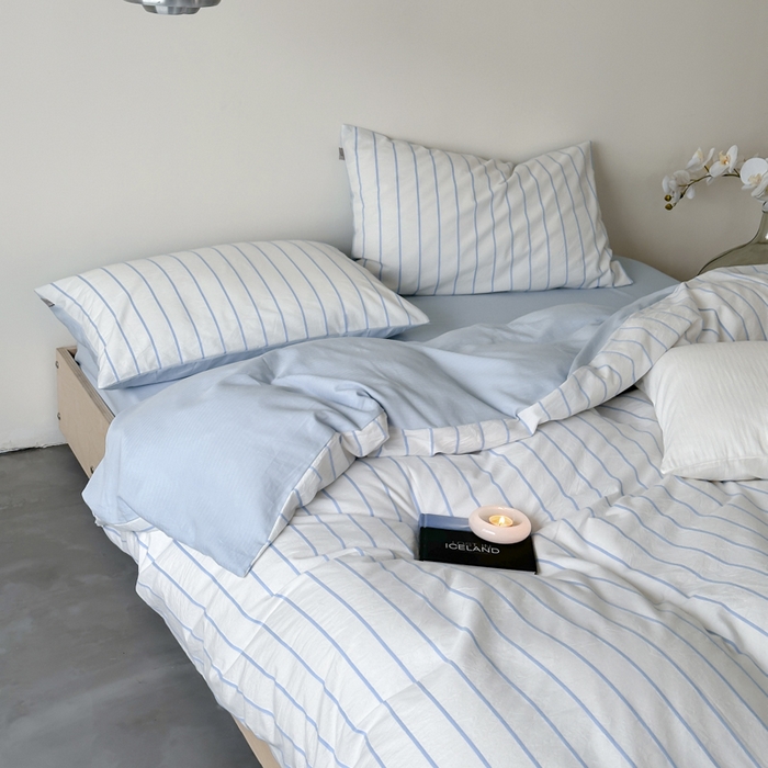 91家纺网 家纺一手货源 找家纺 玛奇朵 2024新款可可托海全棉色织立体罗纹提花四件套 可可托海（天兰床单）