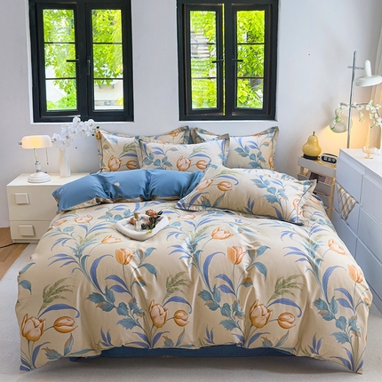 91家纺网 家纺一手货源 找家纺 （总）润淳 2025全棉正宗13376四件套精梳棉印花纯棉三件套13372全棉四件套