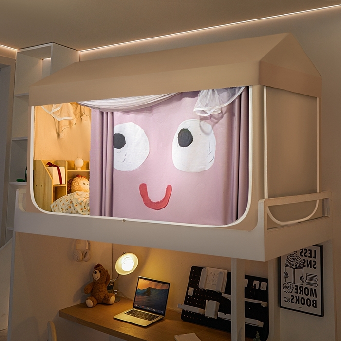 91家纺网 家纺一手货源 找家纺 飞轮海蚊帐 2024新款超强遮光学生款坐床蚊帐XF-1 开心粉