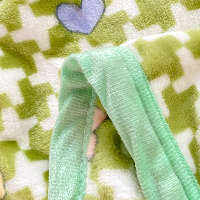 91家纺网 家纺一手货源 找家纺 楠沐家纺 2025新款双面牛奶绒多功能印花毛毯 绿色心情