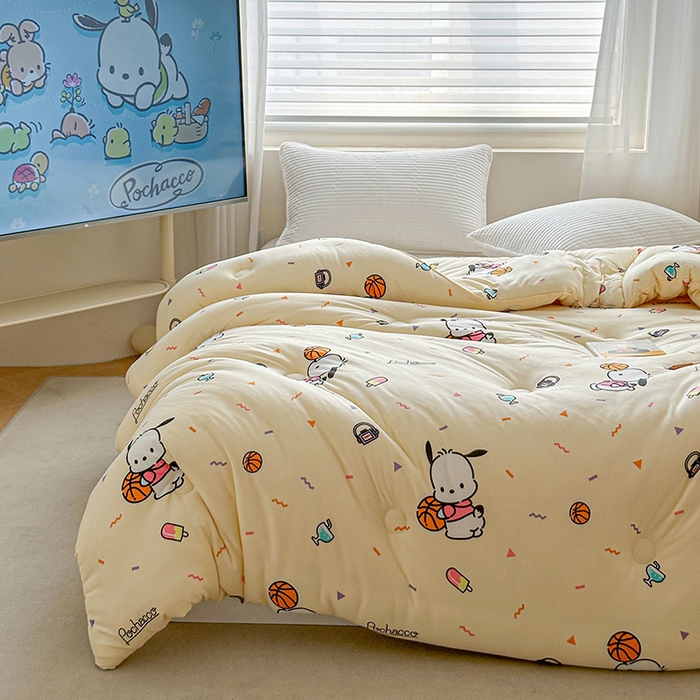 91家纺网 家纺一手货源 找家纺 铭宣家居 2024新款正版三丽鸥A类针织棉被芯 运动帕恰