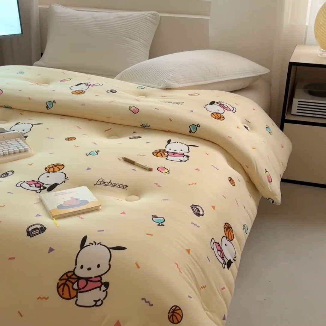 91家纺网 家纺一手货源 找家纺 铭宣家居 2024新款正版三丽鸥A类针织棉被芯 运动帕恰