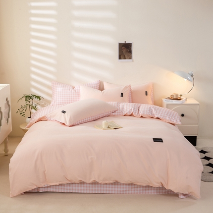 91家纺网 家纺一手货源 找家纺 （总）典曼家纺 2024秋冬新品磨毛贴标款四件套简约无印风系列风格一