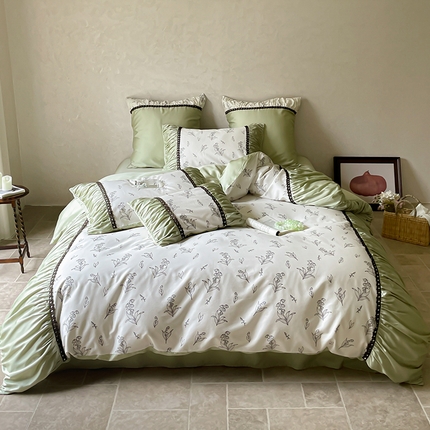91家纺网 家纺一手货源 找家纺 FORTWO家纺原创设计（FOR TWO家纺） 2024新款复古法式全棉印花四件套系列 小春野