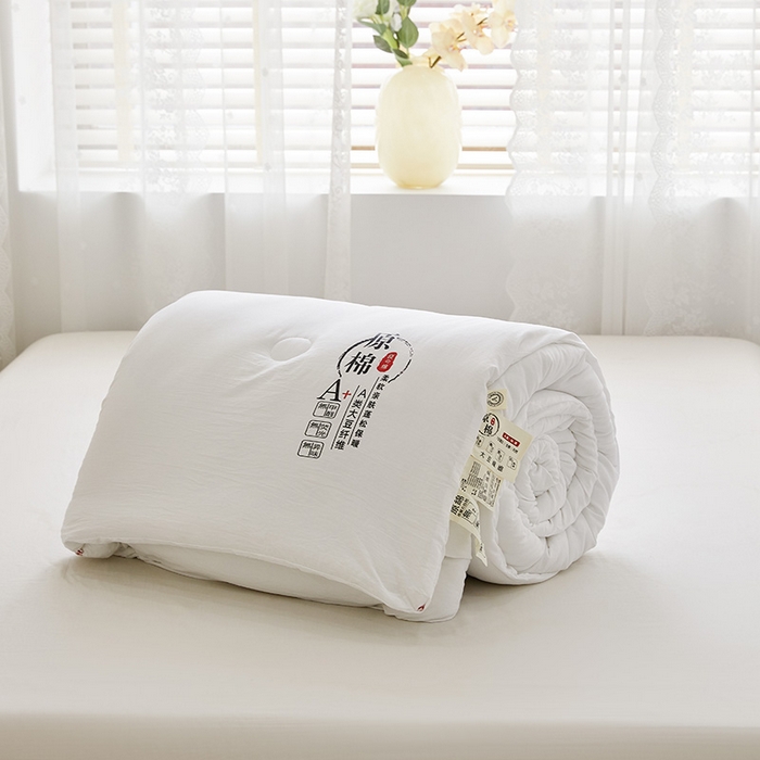 91家纺网 家纺一手货源 找家纺 暖阁 2025新款原棉大豆被冬被春秋被夏被被子被芯 白色