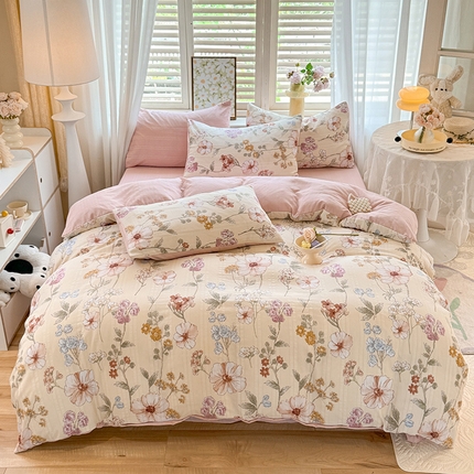 91家纺网 家纺一手货源 找家纺 （总）悦织湾家纺 2025新款A类超柔提花云纱棉四件套