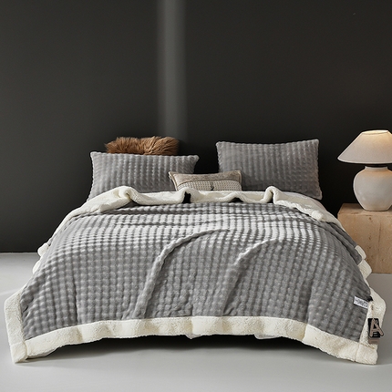 91家纺网 家纺一手货源 找家纺 （总）网客家纺 2024新款雕花绒泡泡绒羊羔绒毛毯