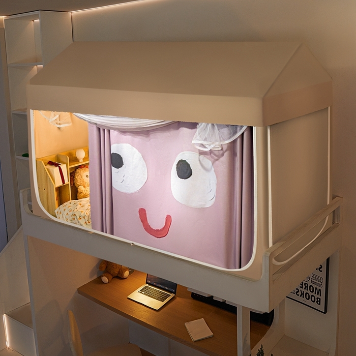 91家纺网 家纺一手货源 找家纺 飞轮海蚊帐 2024新款超强遮光学生款坐床蚊帐XF-1 开心粉