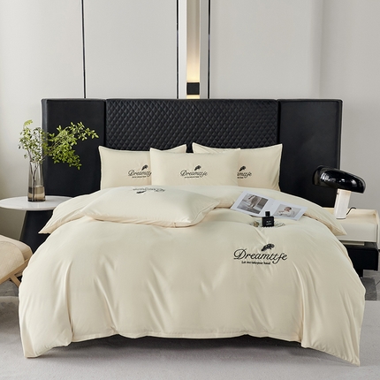 91家纺网 家纺一手货源 找家纺 （总）伊梵居 2025新款梦羽系列刺绣水洗棉磨毛四件套