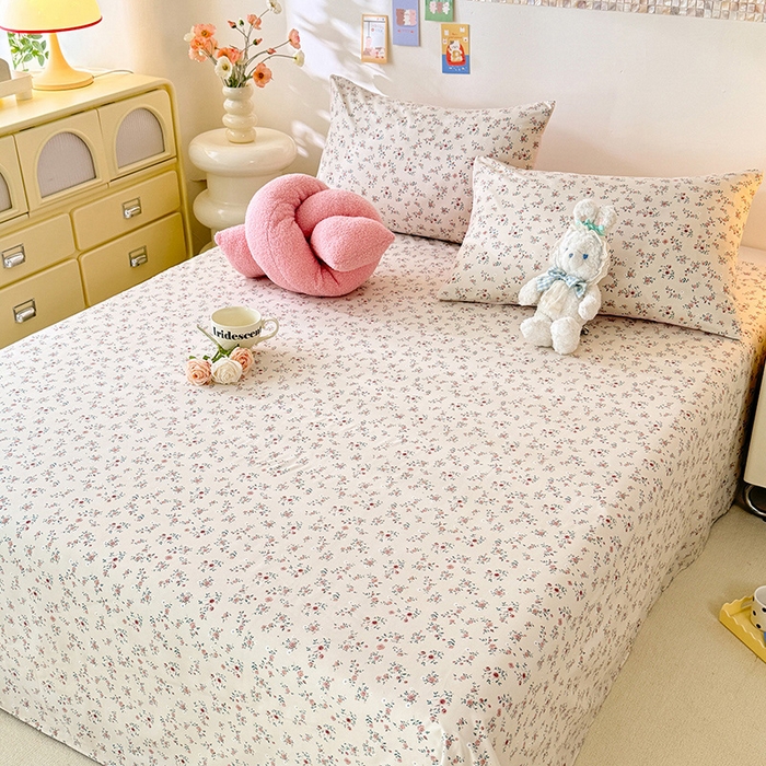 91家纺网 家纺一手货源 找家纺 妖妖家纺 2024新款超柔软糯水洗云朵棉印花单床单 后花园