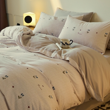 91家纺网 家纺一手货源 找家纺 （总）拼社家纺 全棉火山小磨毛活性数码印花四件套不掉毛纯棉全棉磨毛四件套