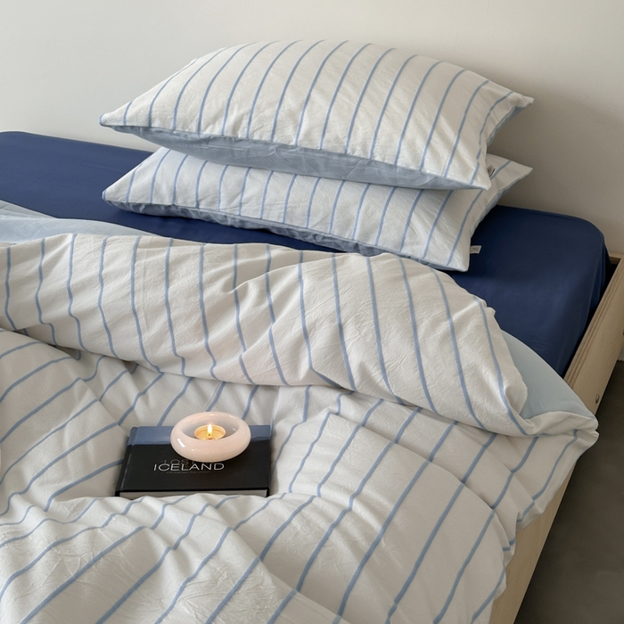 91家纺网 家纺一手货源 找家纺 玛奇朵 2024新款可可托海全棉色织立体罗纹提花四件套 可可托海（藏兰床单）