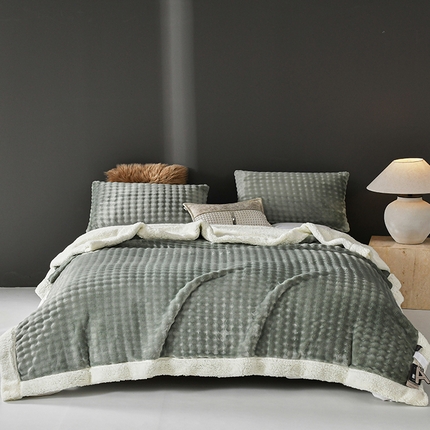 91家纺网 家纺一手货源 找家纺 （总）网客家纺 2024新款雕花绒泡泡绒羊羔绒毛毯