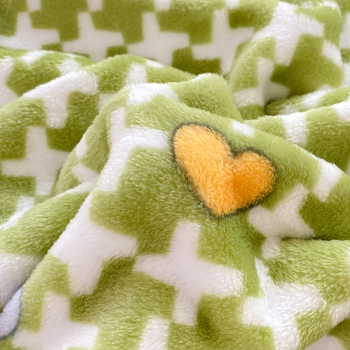 91家纺网 家纺一手货源 找家纺 楠沐家纺 2025新款双面牛奶绒多功能印花毛毯 绿色心情