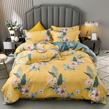 91家纺网 家纺一手货源 找家纺 （总）润淳 2025全棉正宗13376四件套精梳棉印花纯棉三件套13372全棉四件套