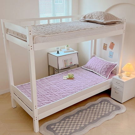 91家纺网 家纺一手货源 找家纺 （总）贝拉梦家纺 2024新款塔肤绒牛奶绒纯色学生宿舍夹棉软床垫子护床垫