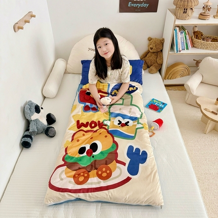 91家纺网 家纺一手货源 找家纺 美乐迪家纺 2024新款儿童睡袋 汉堡