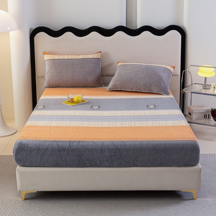 91家纺网 家纺一手货源 找家纺 （总）欧喜璐 2024新款A类加厚牛奶绒印花单床笠