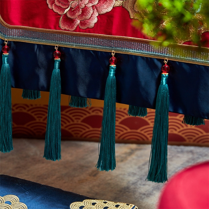 91家纺网 家纺一手货源 找家纺 宏羽纺家纺 2024新款高支高密纯棉提花婚庆套件系列（控价680）富贵牡丹