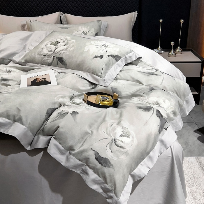 91家纺网 家纺一手货源 找家纺 （总）氧家 2024新款数码印花天丝磨毛艾阳绒四件套