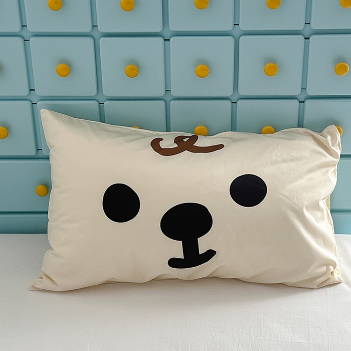 91家纺网 家纺一手货源 找家纺 昔可家纺 2024新款数码印花单品枕套系列-卡通系列 呆萌小狗