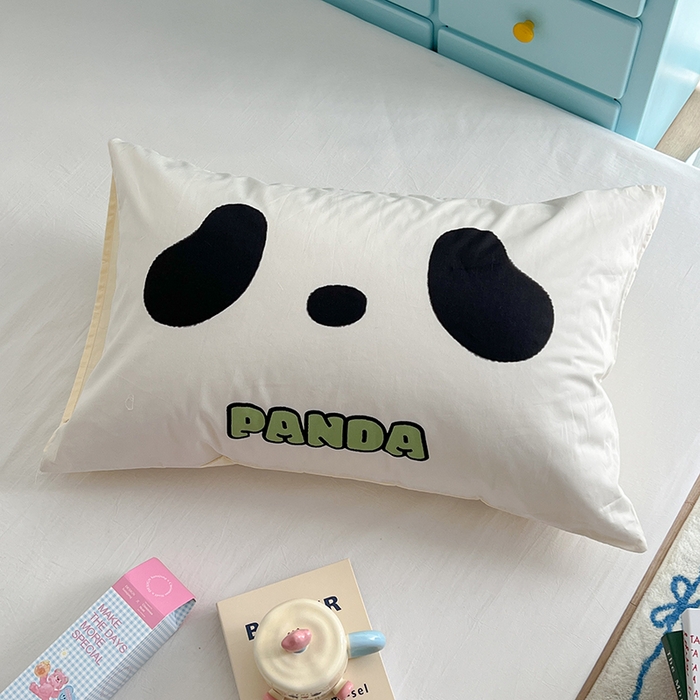91家纺网 家纺一手货源 找家纺 昔可家纺 2024新款数码印花单品枕套系列-卡通系列 萌萌熊猫