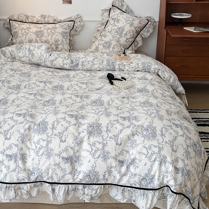 91家纺网 家纺一手货源 找家纺 （总）昔可家纺 2024法式复古工艺花边款四件套