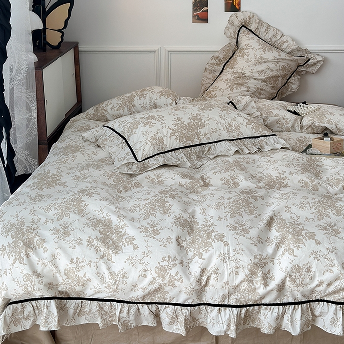 91家纺网 家纺一手货源 找家纺 昔可家纺 2024法式复古工艺花边款四件套 柏林日落