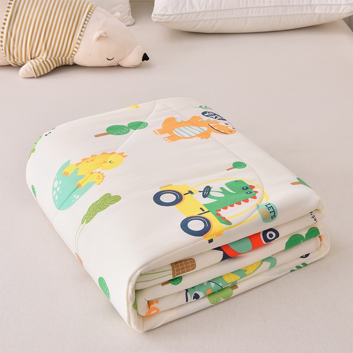 91家纺网 家纺一手货源 找家纺 2024新款A类针织棉亲肤夏被夏凉被空调被 恐龙假日