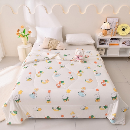 2024新款A类针织棉亲肤夏被夏凉被空调被 气球小熊
