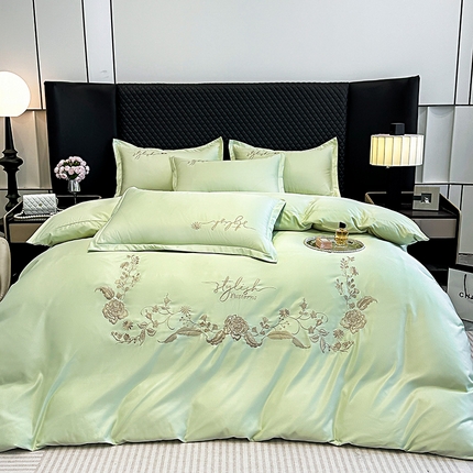 91家纺网 家纺一手货源 找家纺 （总）帝菲妮 2025新款法式轻奢风暖氧磨毛重工刺绣四件套-安妮