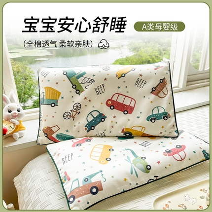 91家纺网 家纺一手货源 找家纺 姝辰 2025新款60S全棉单边嵌绳卡通印花儿童学生成人枕套 汽车王国