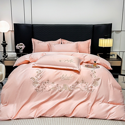 91家纺网 家纺一手货源 找家纺 （总）帝菲妮 2025新款法式轻奢风暖氧磨毛重工刺绣四件套-安妮