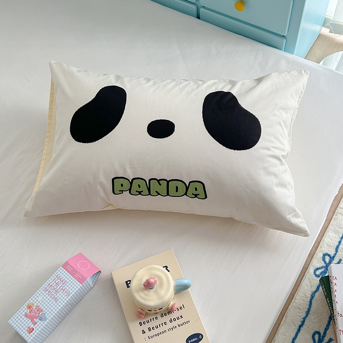 91家纺网 家纺一手货源 找家纺 昔可家纺 2024新款数码印花单品枕套系列-卡通系列 萌萌熊猫