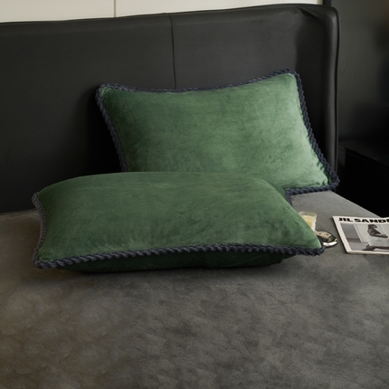 91家纺网 家纺一手货源 找家纺 （总）闲鱼家纺 2025新款高克重牛奶绒四件套水晶绒金貂法莱绒臻绒欧式包边系列（新拍图）-单枕套