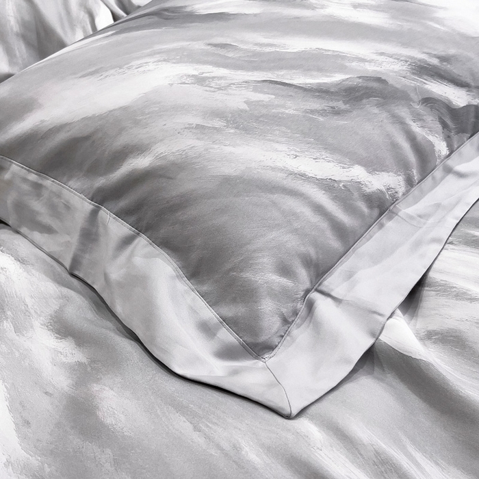 91家纺网 家纺一手货源 找家纺 氧家 2024新款数码印花天丝磨毛艾阳绒四件套 云汉灰